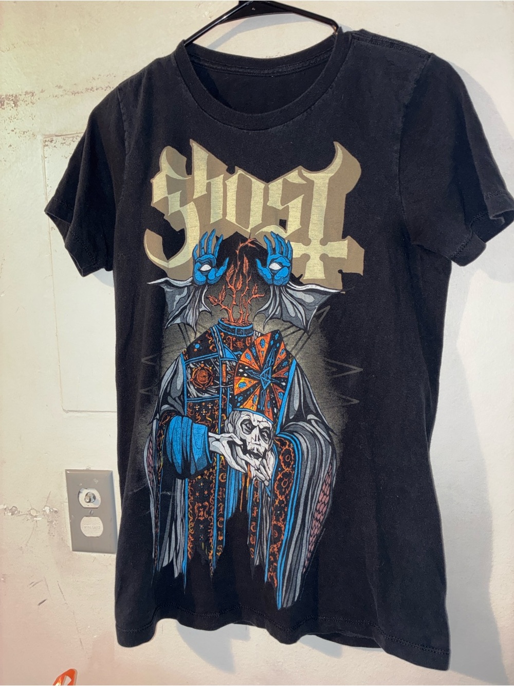 Ghost Band Tee Black Papa Emeritus Graphic Goth Metal Small